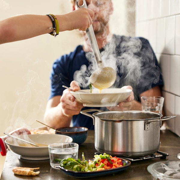 IKEA HEMKOMST pot with lid, stainless steel/glass, 3.2 qt, Ikea Ireland | 9154KCDVE