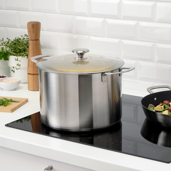 IKEA HEMKOMST pot with lid, stainless steel/glass, 10.6 qt, Ikea Ireland | 1458MKCXE