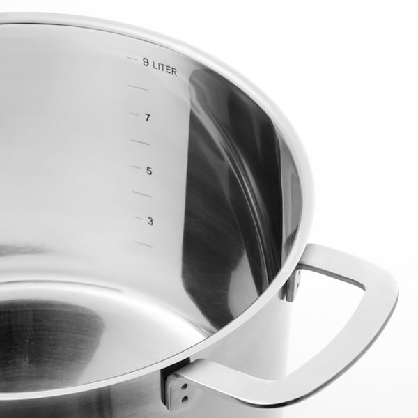 IKEA HEMKOMST pot with lid, stainless steel/glass, 10.6 qt, Ikea Ireland | 1458MKCXE