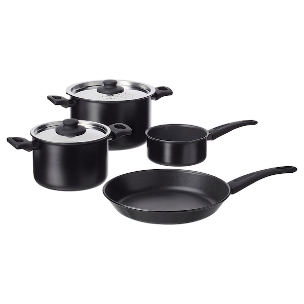 IKEA HEMLAGAD 6-piece cookware set Black, Ikea Ireland | 0624WPMBA