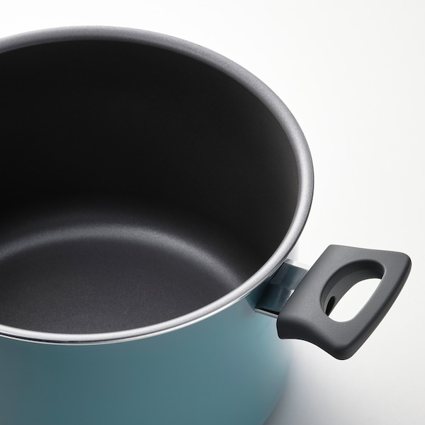IKEA HEMLAGAD 6-piece cookware set Gray / Gray / Blue, Ikea Ireland | 2687RYXON