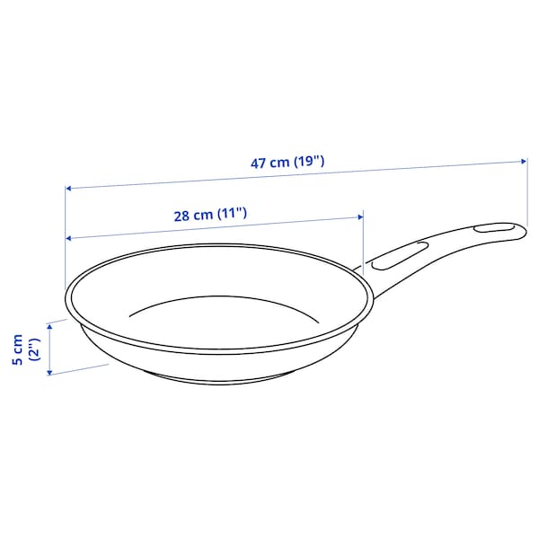IKEA HEMLAGAD frying pan, black, 11 in, Ikea Ireland | 9034DCSZA