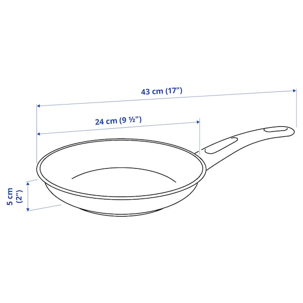 IKEA HEMLAGAD frying pan, black, 9 ½ in, Ikea Ireland | 9241HTIBO