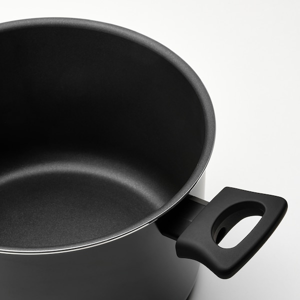IKEA HEMLAGAD pot with lid, black, 5.3 qt, Ikea Ireland | 7295AWQLO