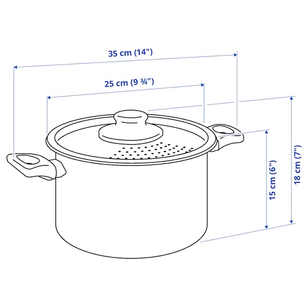 IKEA HEMLAGAD pot with lid, black, 5.3 qt, Ikea Ireland | 7295AWQLO