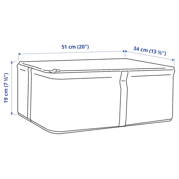 IKEA HEMMAFIXARE storage case, fabric stripe/white/gray, 13 ½x20x7 ½ in, Ikea Ireland | 8194DWESN