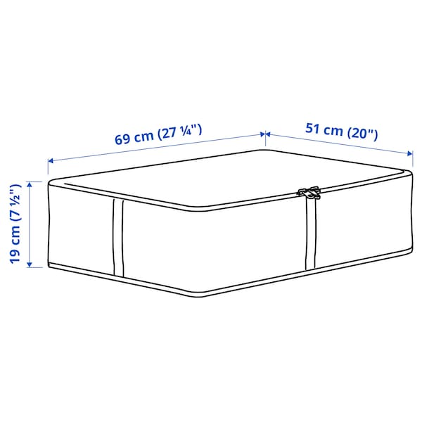 IKEA HEMMAFIXARE storage case, fabric stripe/white/gray, 27 ¼x20x7 ½ in, Ikea Ireland | 8032ZMVCH