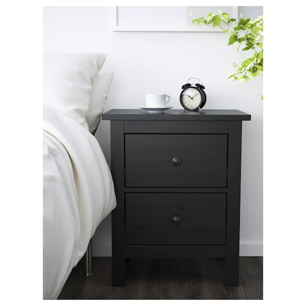 IKEA HEMNES 2-drawer chest, 21 1/4x26 in Black / Brown, Ikea Ireland | 2541POXJI