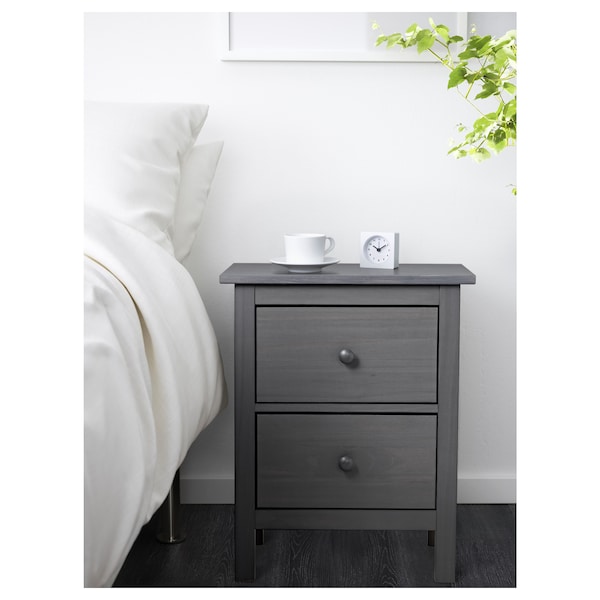 IKEA HEMNES 2-drawer chest, 21 1/4x26 in Dark Gray Stained, Ikea Ireland | 3476ZXWTG