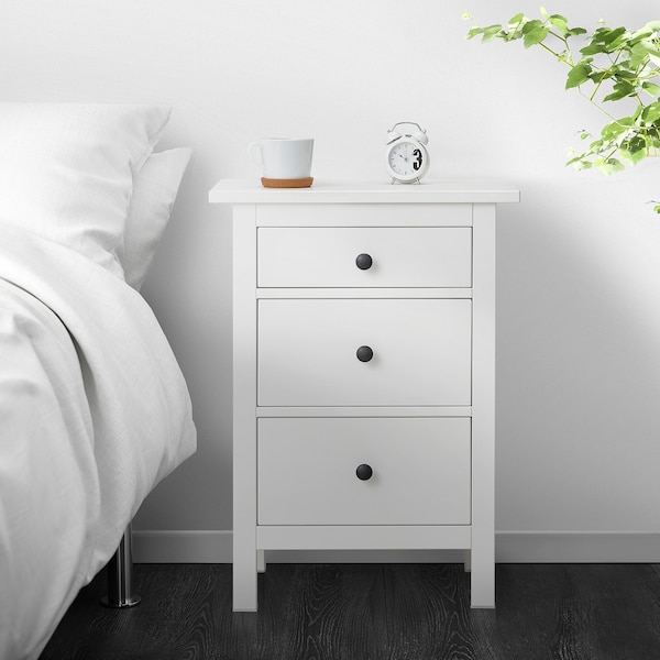 IKEA HEMNES 3-drawer chest, 22 7/8x31 1/8 in White Stain, Ikea Ireland | 0891UBOYV