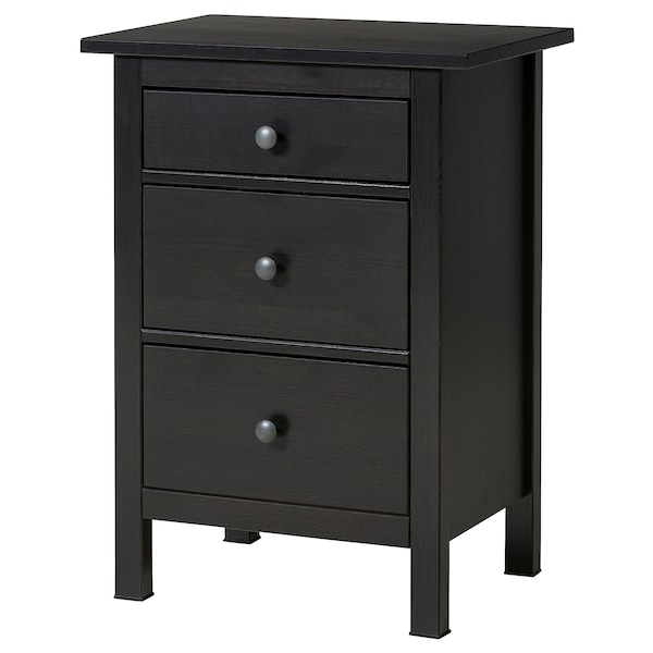 IKEA HEMNES 3-drawer chest, 22 7/8x31 1/8 in Black / Brown, Ikea Ireland | 6409MHKQB