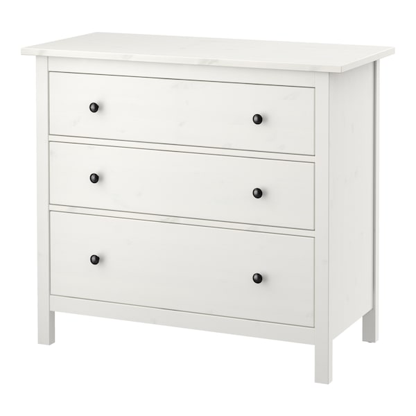 IKEA HEMNES 3-drawer chest, 42 1/2x37 3/4 in White Stain, Ikea Ireland | 6239JKHNE