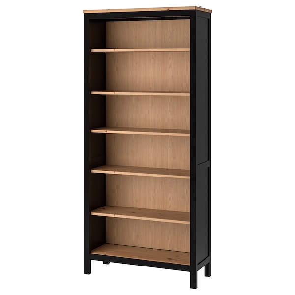 IKEA HEMNES Bookcase, black-brown, light brown, 35 3/8x77 1/2 in, Ikea Ireland | 3854DGWFA