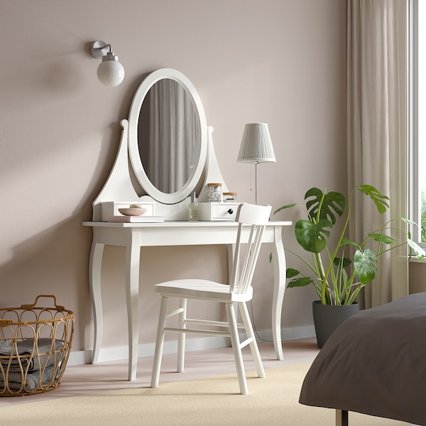 IKEA HEMNES Dressing table with mirror, white, 39 3/8x19 5/8 in, Ikea Ireland | 8264INFYS