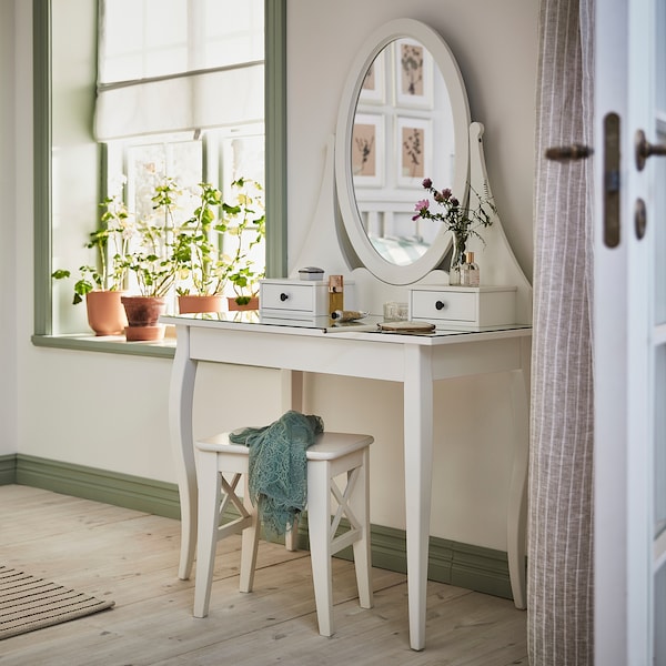 IKEA HEMNES Dressing table with mirror, white, 39 3/8x19 5/8 in, Ikea Ireland | 8264INFYS
