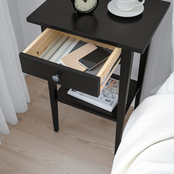 IKEA HEMNES Nightstand, 18 1/8x13 3/4 in Black / Brown, Ikea Ireland | 1753BGMKH