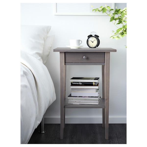 IKEA HEMNES Nightstand, 18 1/8x13 3/4 in Gray Dark Gray Stained, Ikea Ireland | 4763IPQKC