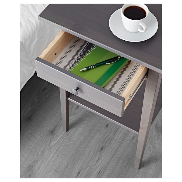 IKEA HEMNES Nightstand, 18 1/8x13 3/4 in Gray Dark Gray Stained, Ikea Ireland | 4763IPQKC