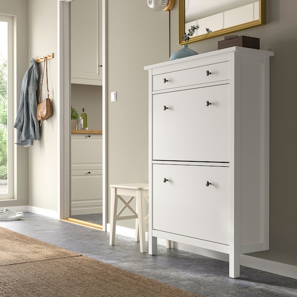 IKEA HEMNES Shoe cabinet with 2 compartments, 35x50 in White, Ikea Ireland | 9357FKRNA