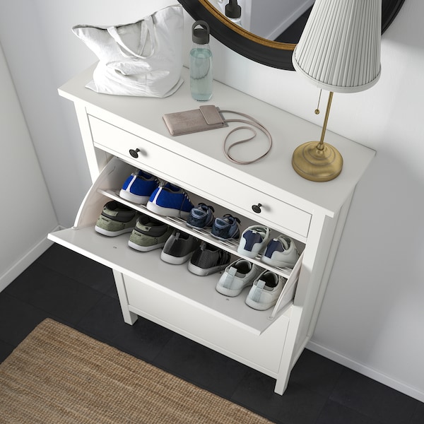 IKEA HEMNES Shoe cabinet with 2 compartments, 35x50 in White, Ikea Ireland | 9357FKRNA