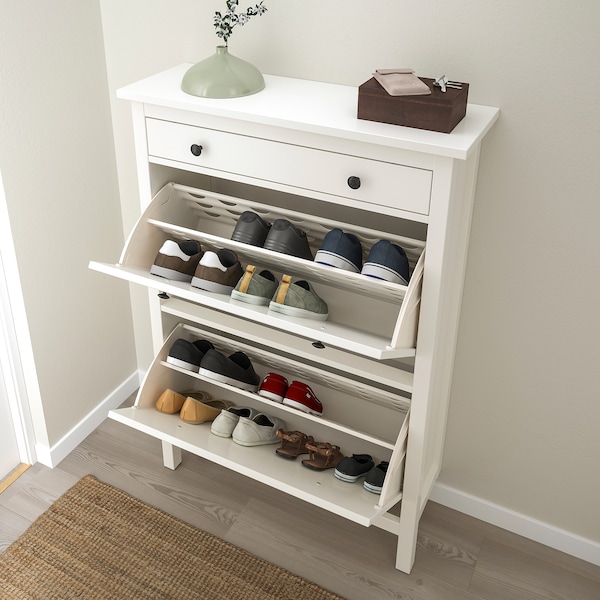 IKEA HEMNES Shoe cabinet with 2 compartments, 35x50 in White, Ikea Ireland | 9357FKRNA