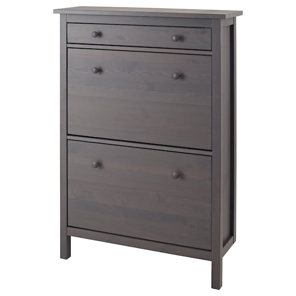 IKEA HEMNES Shoe cabinet with 2 compartments, 35x50 in Dark Gray Gray Stained, Ikea Ireland | 7432JZOEA