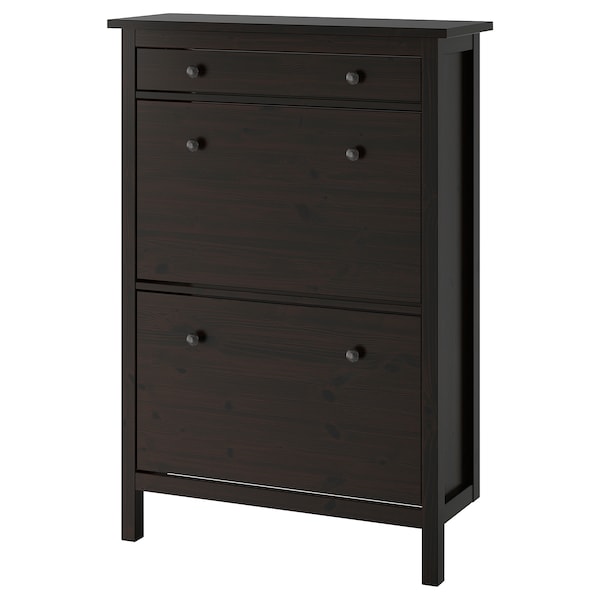 IKEA HEMNES Shoe cabinet with 2 compartments, 35x50 in Black / Brown, Ikea Ireland | 5486RZQUJ