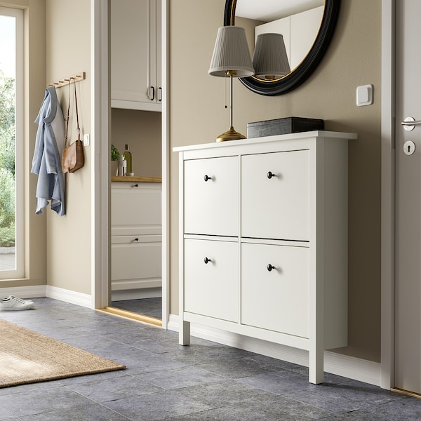 IKEA HEMNES Shoe cabinet with 4 compartments, 42 1/8x39 3/4 in White, Ikea Ireland | 0238GWCYA