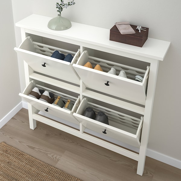 IKEA HEMNES Shoe cabinet with 4 compartments, 42 1/8x39 3/4 in White, Ikea Ireland | 0238GWCYA