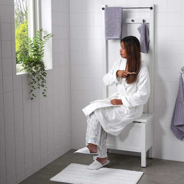 IKEA HEMNES Storage bench w/towel rail+4 hooks, 25 1/4x14 5/8x68 1/8 in White, Ikea Ireland | 0864BYNPS