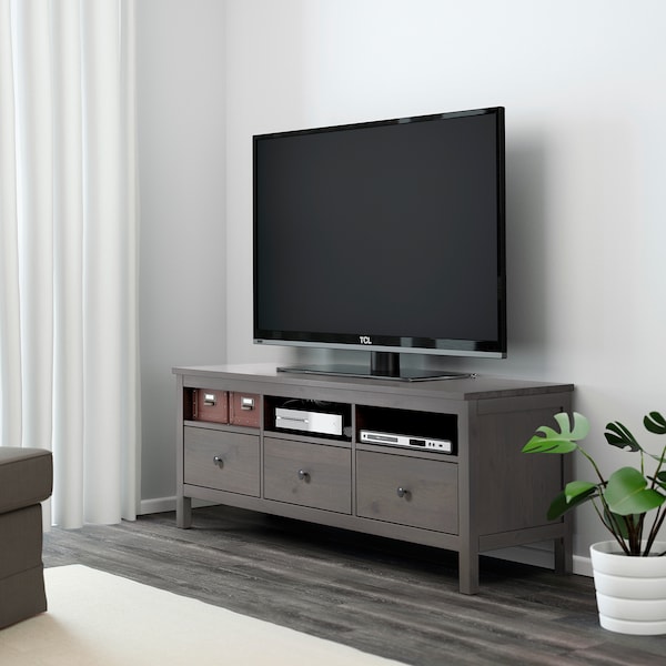 IKEA HEMNES TV unit, 58 1/4x18 1/2x22 1/2 in Dark Gray Stained, Ikea Ireland | 6517KHWGQ