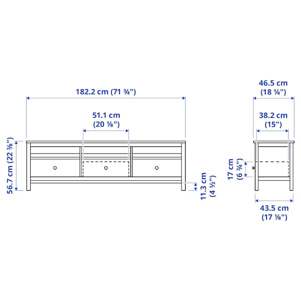 IKEA HEMNES TV unit, 72x18 1/2x22 1/2 in Black / Brown, Ikea Ireland | 0147SMVEK