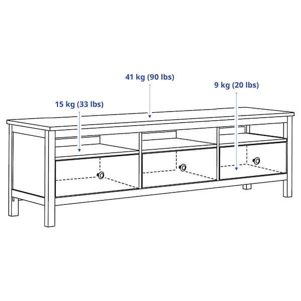 IKEA HEMNES TV unit, 72x18 1/2x22 1/2 in Black / Brown, Ikea Ireland | 0147SMVEK