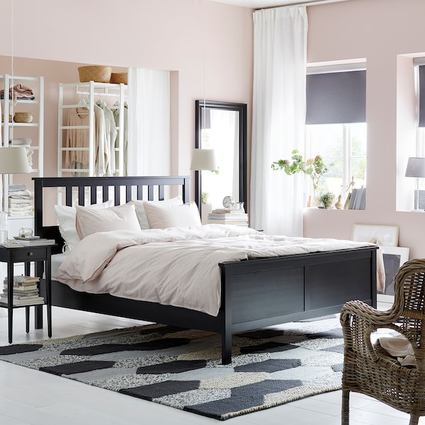 IKEA HEMNES bed frame, Queen Black / Brown, Ikea Ireland | 3218HJOSQ