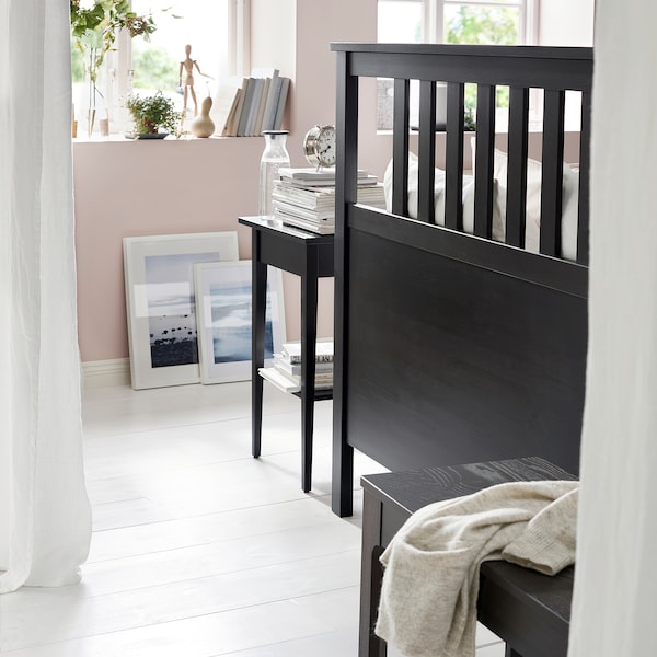 IKEA HEMNES bed frame, Queen Black / Brown, Ikea Ireland | 3218HJOSQ