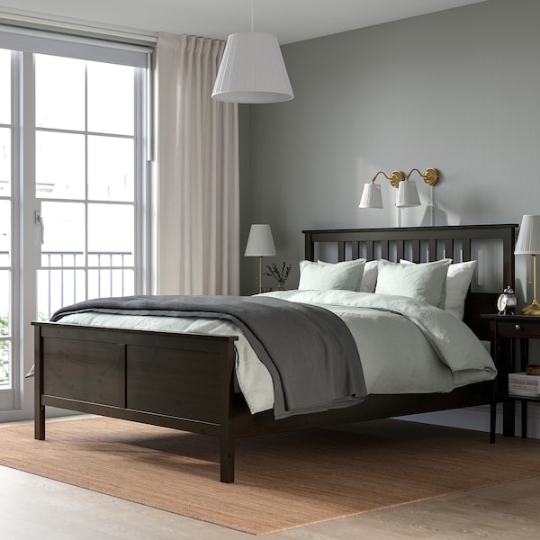 IKEA HEMNES bed frame, Queen Black / Brown, Ikea Ireland | 3218HJOSQ