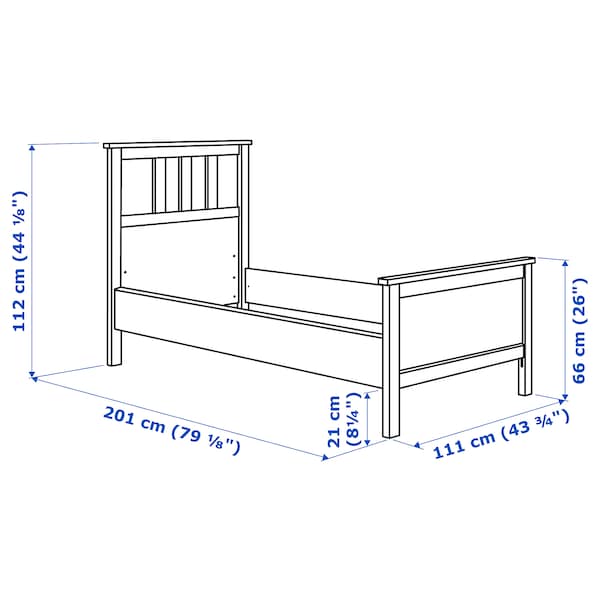 IKEA HEMNES bed frame, Twin Dark Gray Stained / Luröy, Ikea Ireland | 7981CSBID