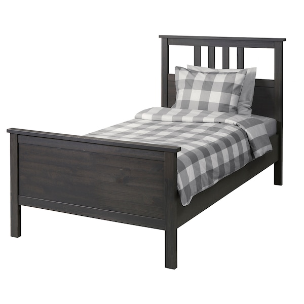 IKEA HEMNES bed frame, Twin Dark Gray Stained / Luröy, Ikea Ireland | 7981CSBID