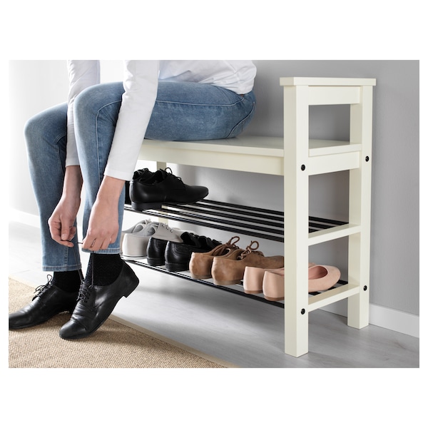 IKEA HEMNES bench with shoe storage, 33 1/2x12 5/8x25 5/8 in White, Ikea Ireland | 1564CFNOG