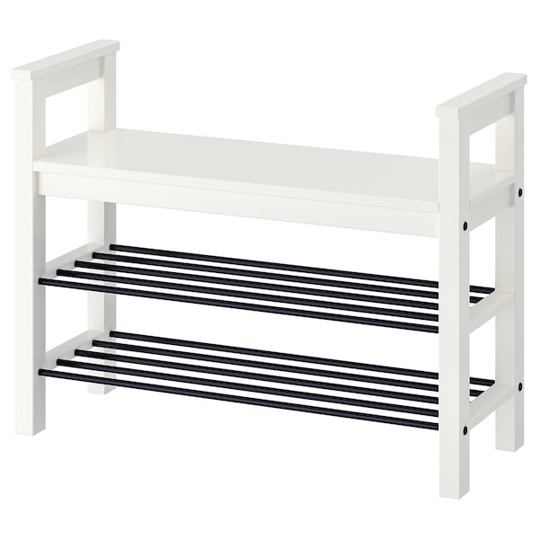 IKEA HEMNES bench with shoe storage, 33 1/2x12 5/8x25 5/8 in White, Ikea Ireland | 1564CFNOG