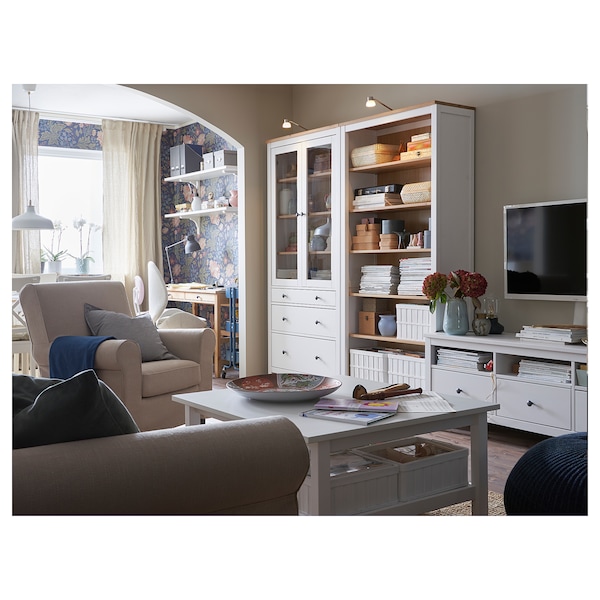 IKEA HEMNES bookcase, 35 3/8x77 1/2 in White Stain / Light Brown, Ikea Ireland | 4579JZAGU
