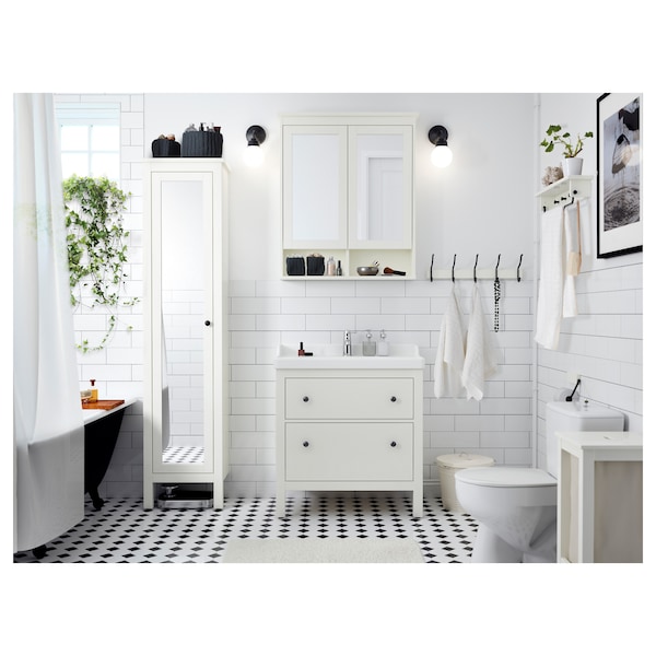 IKEA HEMNES high cabinet with mirror door, 19 1/4x12 1/4x78 3/4 in White, Ikea Ireland | 2794WVTZM