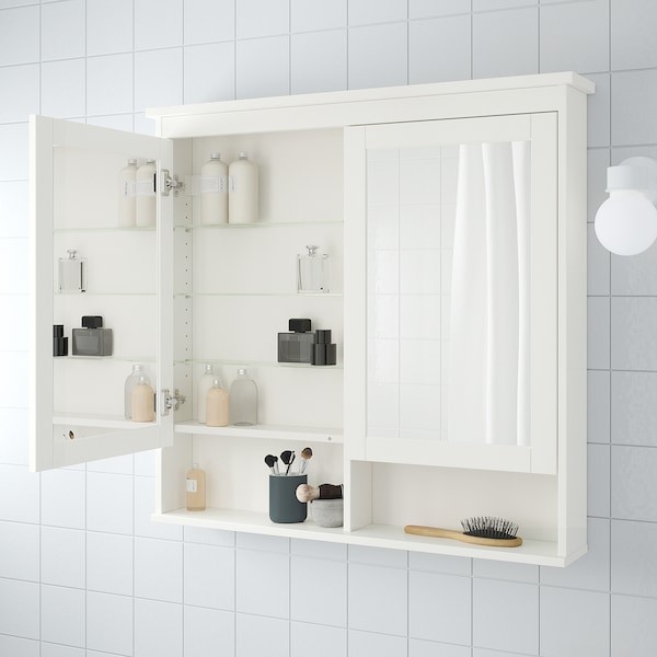 IKEA HEMNES mirror cabinet with 2 doors, 40 1/2x6 1/4x38 5/8 in White, Ikea Ireland | 9120MYATZ