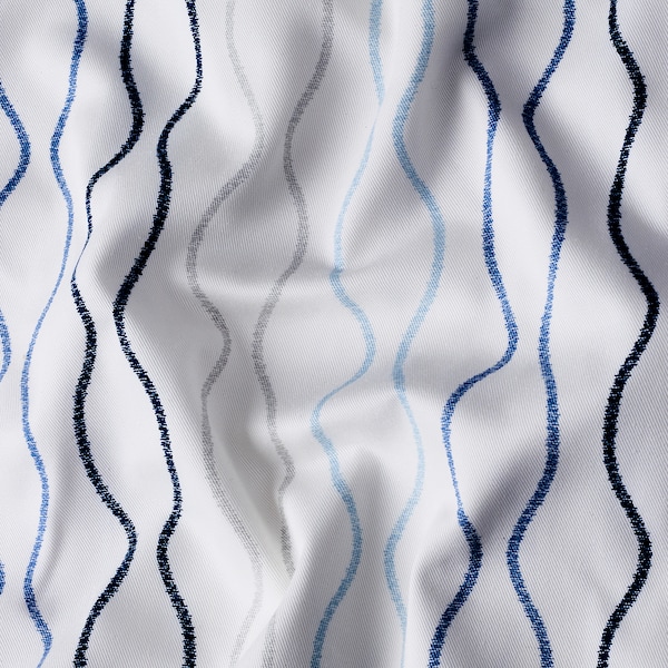 IKEA HENNY RAND curtains, 1 pair White / Dark Blue / Light Blue / Light Gray, Ikea Ireland | 1278HXCAG