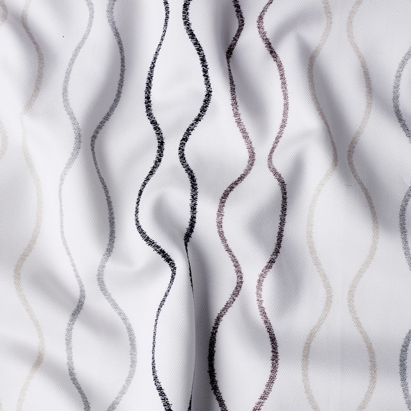 IKEA HENNY RAND curtains, 1 pair White / Dark Gray Light Gray, Ikea Ireland | 3281NJOID
