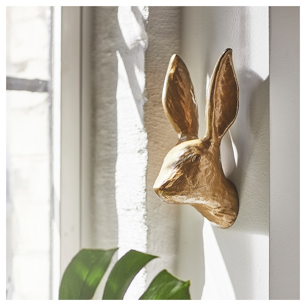 IKEA HÄGGMISPEL wall decoration, rabbit/brass color, 9 ¾ in, Ikea Ireland | 2361PIOBR