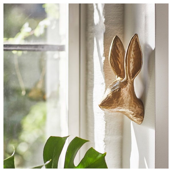 IKEA HÄGGMISPEL wall decoration, rabbit/brass color, 9 ¾ in, Ikea Ireland | 2361PIOBR