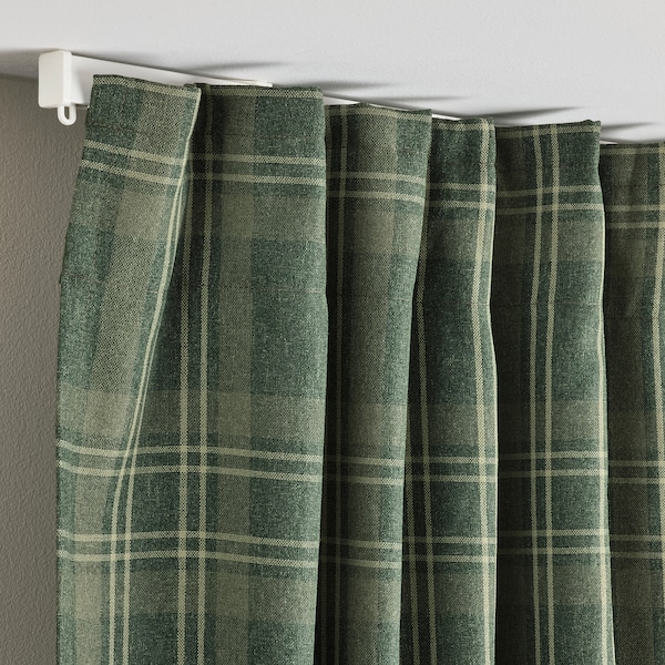 IKEA HÄGGVECKMAL room darkening curtains, 1 pair, 57x98 in Dark Green, Ikea Ireland | 0982QPXJM