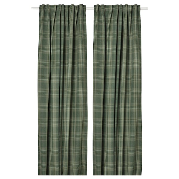 IKEA HÄGGVECKMAL room darkening curtains, 1 pair, 57x98 in Dark Green, Ikea Ireland | 0982QPXJM