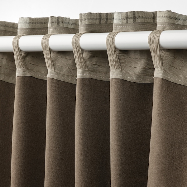 IKEA HÄGGVECKMAL room darkening curtains, 1 pair, 57x98 in Beige, Ikea Ireland | 0163PXLHY